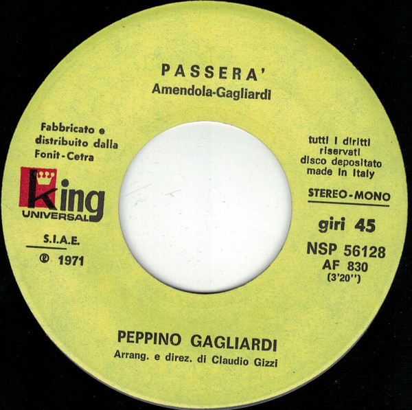 Peppino Gagliardi - La Ballata Dell'Uomo In Piu'  Passera' | King Universal (NSP 56128) - 4