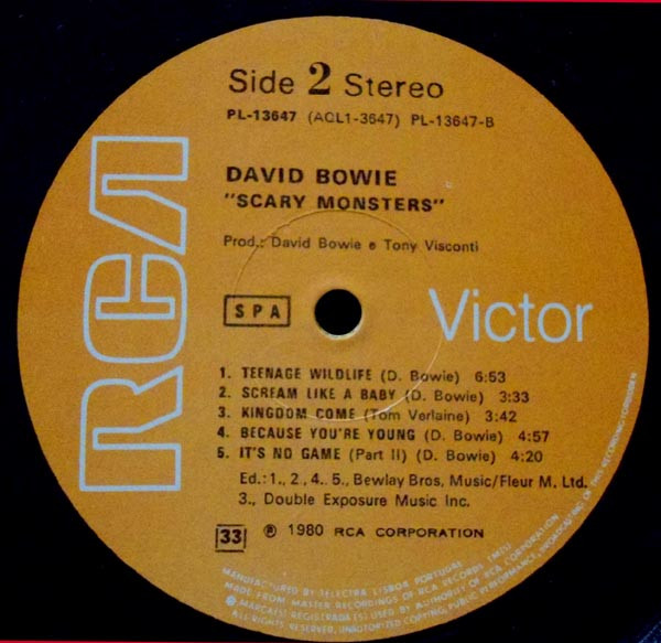 David Bowie - Scary Monsters | RCA Victor (PL-13647) - main
