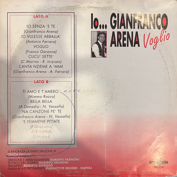 Gianfranco Arena - Io... Gianfranco Arena... Voglio | Eterfon (RR 181) - 2