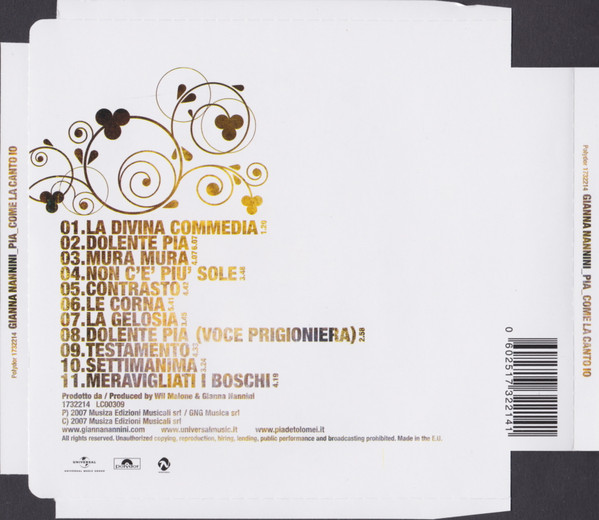 Gianna Nannini - Pia Come La Canto Io | Polydor (1732214) - 2 Gianna Nannini - Pia Come La Canto Io | Polydor (1732214) - 2