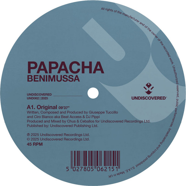 Papacha - Benimussa | Undiscovered (UND062) - main Papacha - Benimussa | Undiscovered (UND062) - main