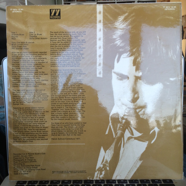 Tony Coe - With Brian Lemon Trio | 77 Records (77 SEU 12/41) - 2 Tony Coe - With Brian Lemon Trio | 77 Records (77 SEU 12/41) - 2