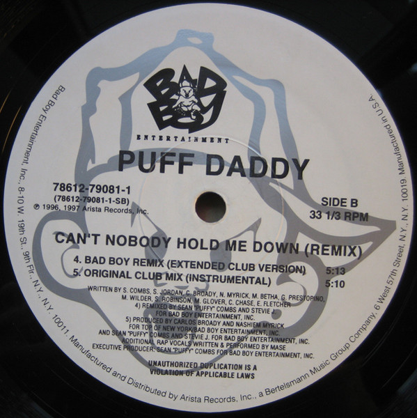 Puff Daddy - Can't Nobody Hold Me Down (Remix) | Bad Boy Entertainment (78612-79081-1) - 4