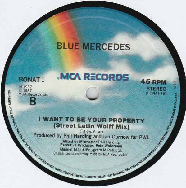 Blue Mercedes - I Want To Be Your Property | MCA Records (BONAT 1) - 2 Blue Mercedes - I Want To Be Your Property | MCA Records (BONAT 1) - 2
