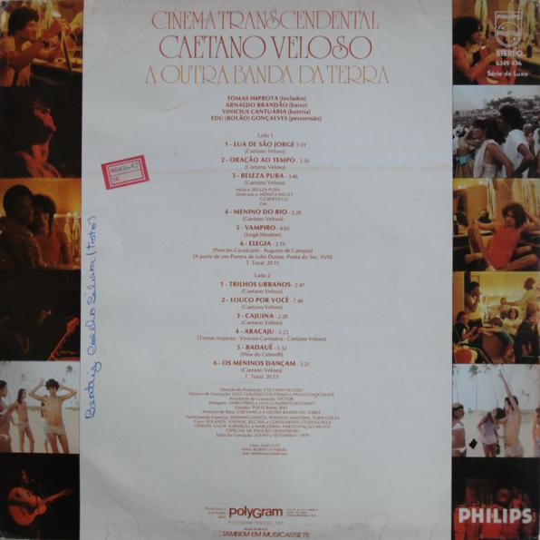 Caetano Veloso & A Outra Banda Da Terra - Cinema Transcendental | Philips (6349 436)