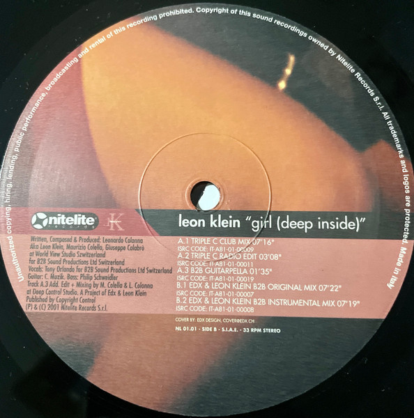 Leon Klein - Girl (Deep Inside) | Nitelite Records (NL01.01) - 4