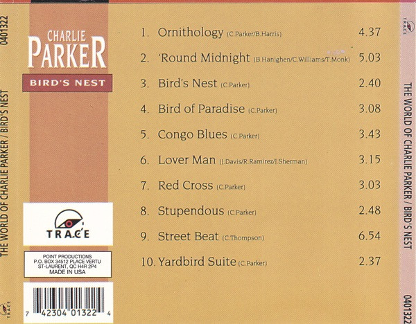 Charlie Parker - The World Of Charlie Parker / Bird's Nest [CD] | Trace (0401322) - 2