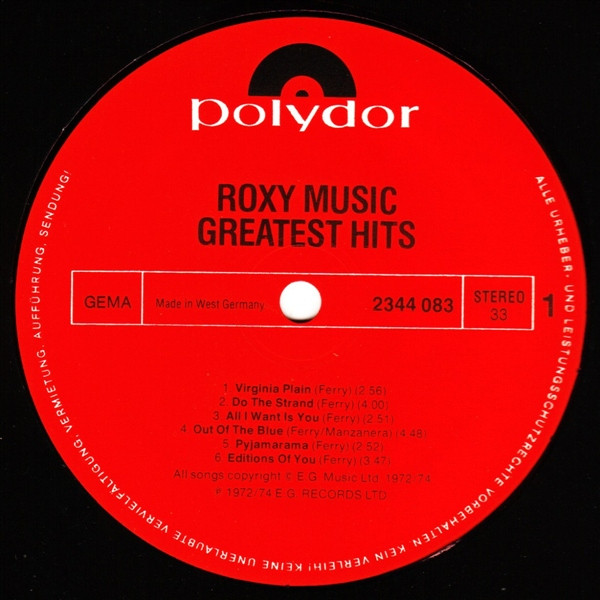 Roxy Music - Greatest Hits | Polydor (2344 083) - 3 Roxy Music - Greatest Hits | Polydor (2344 083) - 3