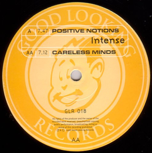 Intense - Positive Notions / Careless Minds | Good Looking Records (GLR 018) - 3