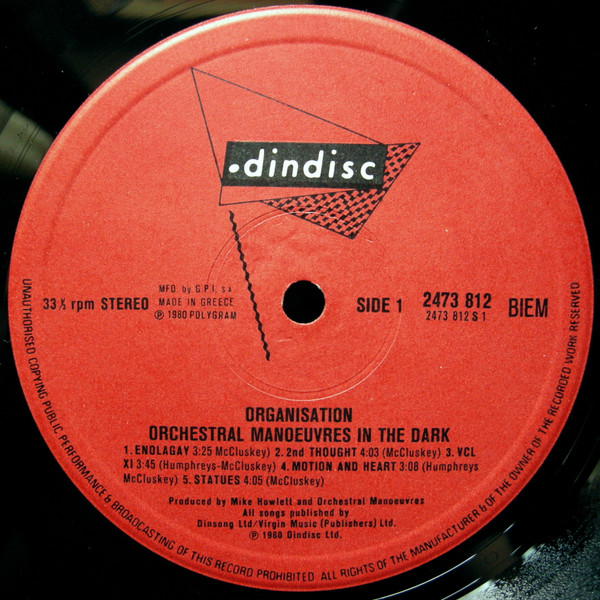 Orchestral Manoeuvres In The Dark - Organisation | Dindisc (2473812) - 3