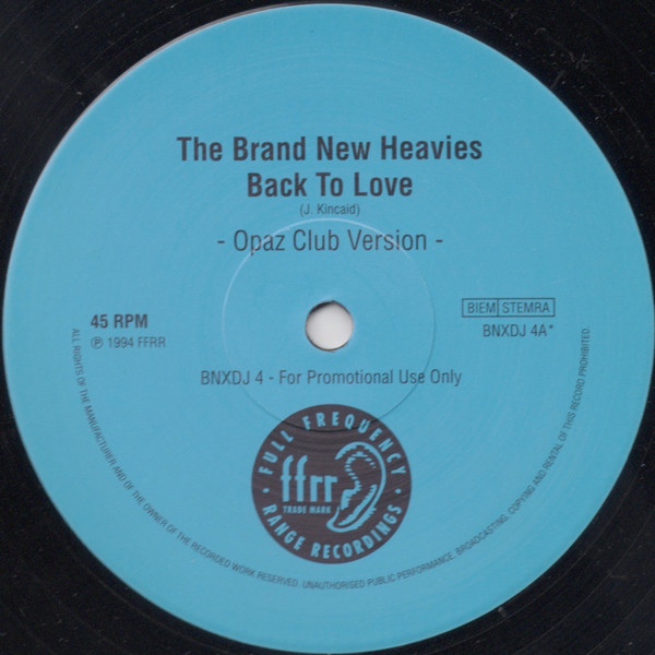 The Brand New Heavies - Back To Love | FFRR (BNXDJ 4)