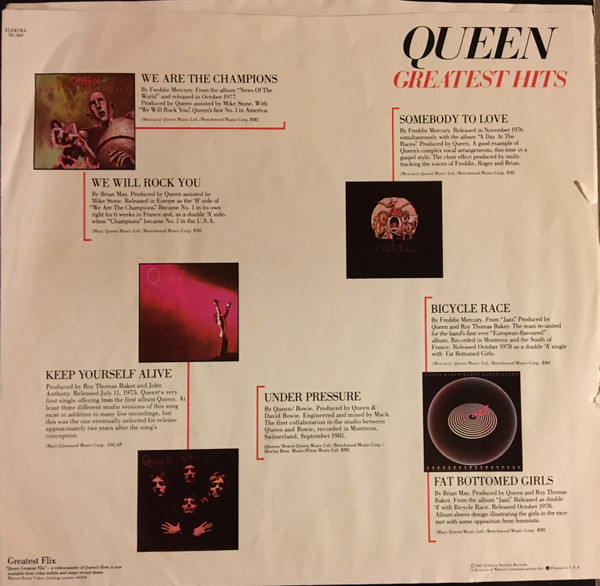 Queen - Greatest Hits | Elektra (5E-564) - 4
