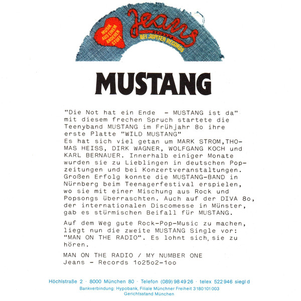 Mustang - Man On The Radio | Jupiter Records (102 502) - 3