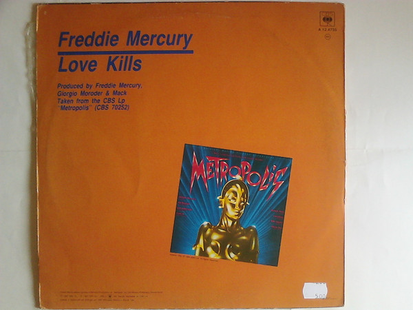 Freddie Mercury - Love Kills | CBS (A 12.4735) - 2