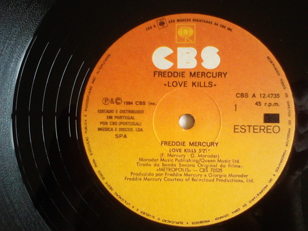 Freddie Mercury - Love Kills | CBS (A 12.4735) - 3