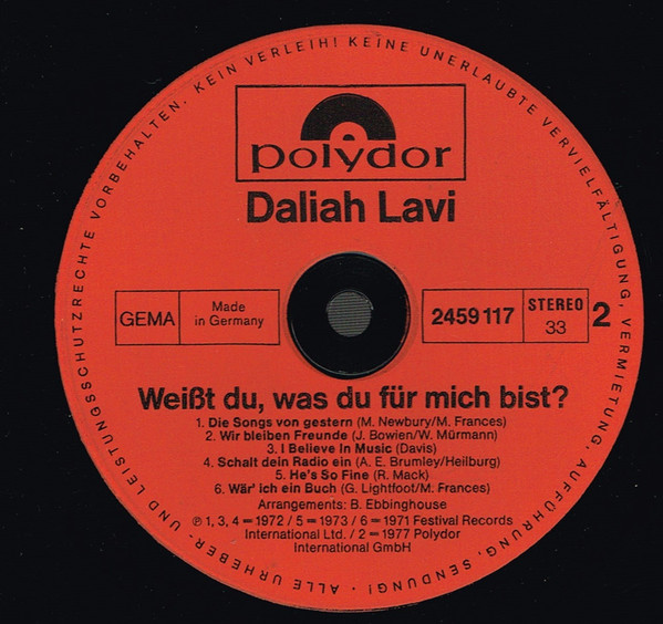 Daliah Lavi - Weißt Du, Was Du Für Mich Bist | Polydor (2459 117) - 4 Daliah Lavi - Weißt Du, Was Du Für Mich Bist | Polydor (2459 117) - 4