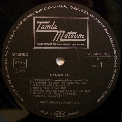 The Supremes & Four Tops - Dynamite | Tamla Motown (1C062-93 168) - 3 The Supremes & Four Tops - Dynamite | Tamla Motown (1C062-93 168) - 3