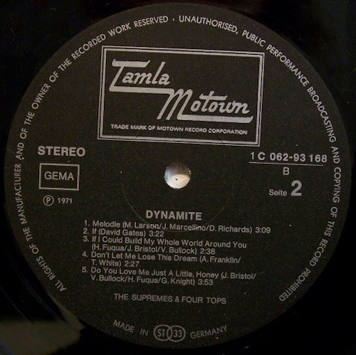 The Supremes & Four Tops - Dynamite | Tamla Motown (1C062-93 168) - 4 The Supremes & Four Tops - Dynamite | Tamla Motown (1C062-93 168) - 4