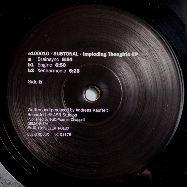 Subtonal - Imploding Thoughts EP | Elektrolux (e100010) - 2 Subtonal - Imploding Thoughts EP | Elektrolux (e100010) - 2