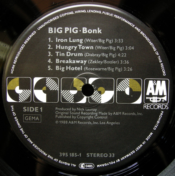 Big Pig - Bonk | A&M Records (395 185-1) - 3 Big Pig - Bonk | A&M Records (395 185-1) - 3