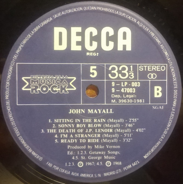John Mayall - John Mayall | Decca (9-LP-003) - 4 John Mayall - John Mayall | Decca (9-LP-003) - 4