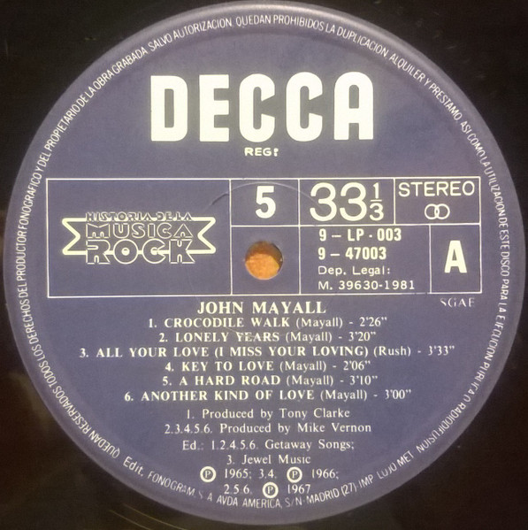 John Mayall - John Mayall | Decca (9-LP-003) - 3 John Mayall - John Mayall | Decca (9-LP-003) - 3