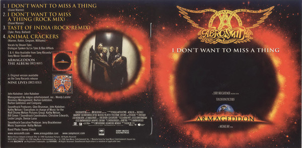 Aerosmith - I Don't Want To Miss A Thing | Sony (SRCS 8630) - 3