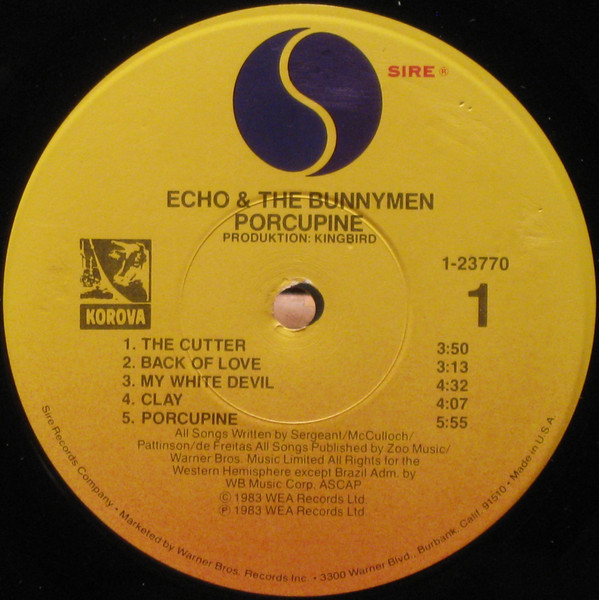 Echo & The Bunnymen - Porcupine | Sire (9 23770-1) - 3