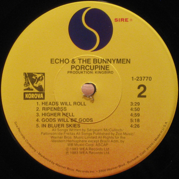 Echo & The Bunnymen - Porcupine | Sire (9 23770-1) - 4