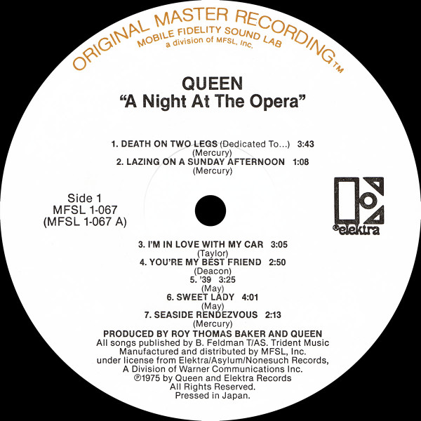 Queen - A Night At The Opera | Mobile Fidelity Sound Lab (MFSL 1-067) - 4