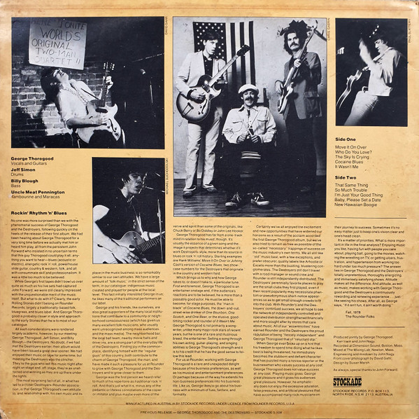 George Thorogood & The Destroyers - Move It On Over | Stockade Records (S.109) - 2