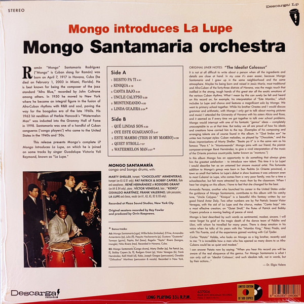 The Mongo Santamaria Orchestra & La Lupe - Mongo Introduces La Lupe | Descarga! (637006) - 2 The Mongo Santamaria Orchestra & La Lupe - Mongo Introduces La Lupe | Descarga! (637006) - 2