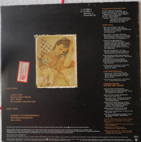 Rickie Lee Jones - Girl At Her Volcano | Warner Bros. Records (92-3805-1) - 2