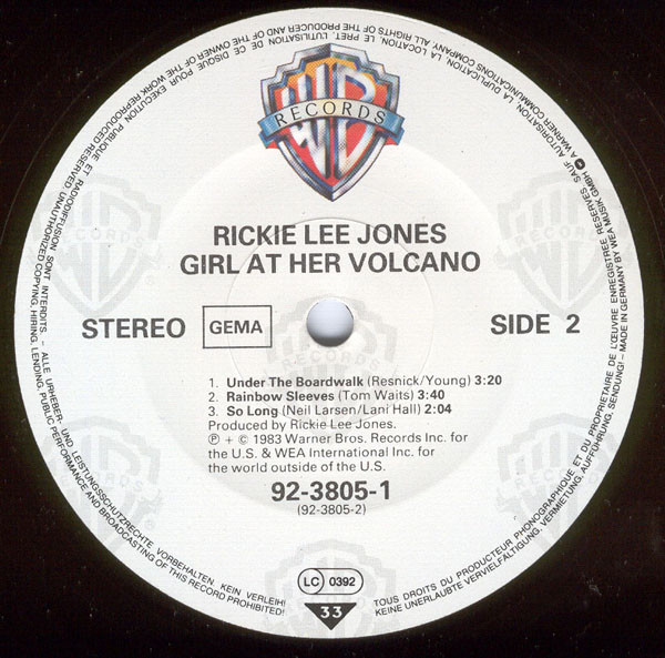 Rickie Lee Jones - Girl At Her Volcano | Warner Bros. Records (92-3805-1) - 4