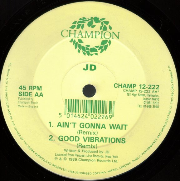J.D. - Good Vibrations | Champion (CHAMP 12-222) - 2