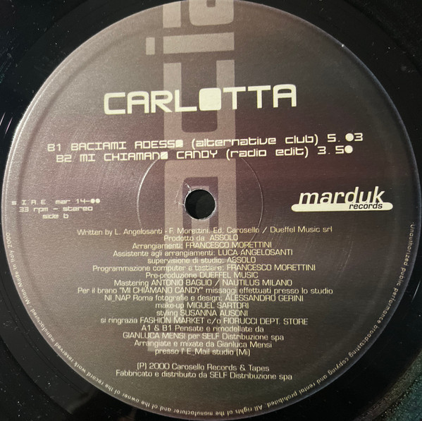 Carlotta - Baciami Adesso | Marduk Records (MAR 14/00)