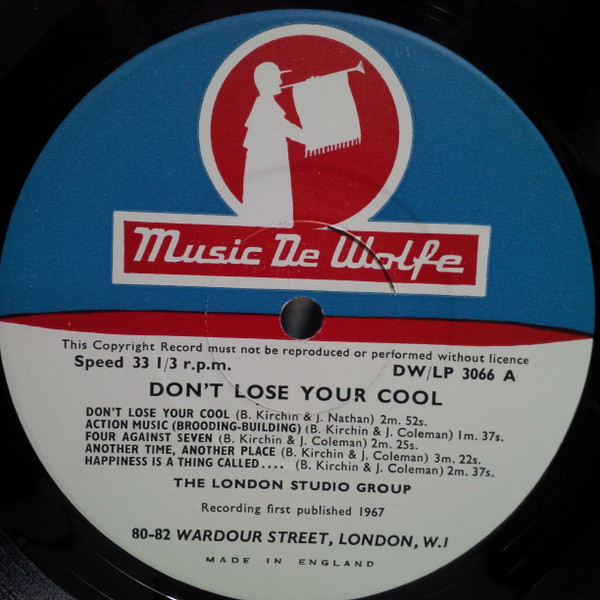 The London Studio Group - Don't Lose Your Cool | Music De Wolfe (DW/LP 3066) - 3