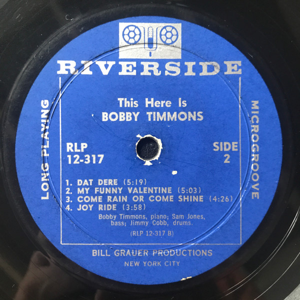 Bobby Timmons - This Here Is Bobby Timmons | Riverside Records (RLP 12-317) - 4 Bobby Timmons - This Here Is Bobby Timmons | Riverside Records (RLP 12-317) - 4