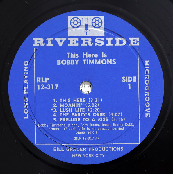 Bobby Timmons - This Here Is Bobby Timmons | Riverside Records (RLP 12-317) - 3 Bobby Timmons - This Here Is Bobby Timmons | Riverside Records (RLP 12-317) - 3