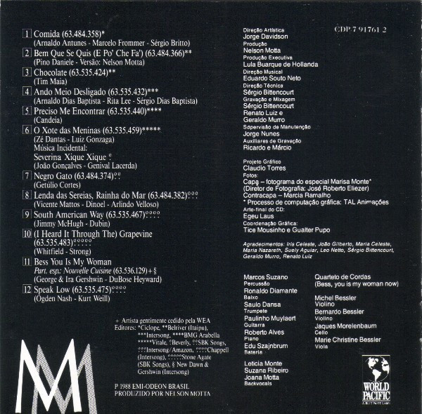 Marisa Monte - MM | World Pacific Records (CDP 7 91761 2) - 4 Marisa Monte - MM | World Pacific Records (CDP 7 91761 2) - 4