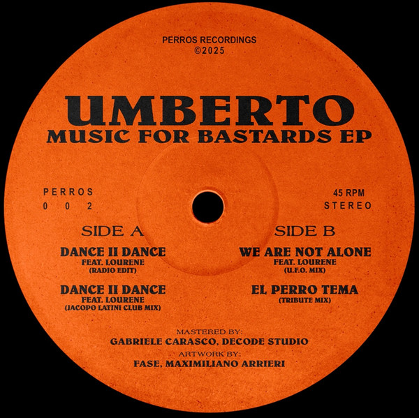 Umberto ♫ - Music For Bastards EP | Perros Recordings (PERROS002) - main Umberto ♫ - Music For Bastards EP | Perros Recordings (PERROS002) - main