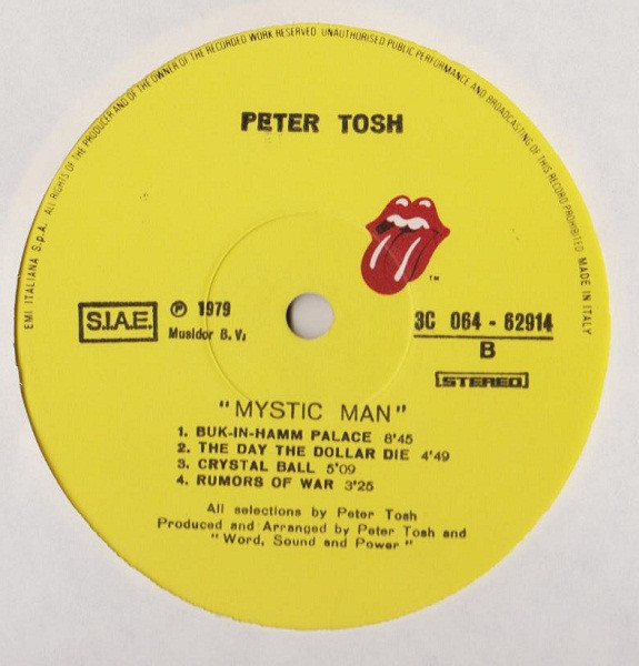 Peter Tosh - Mystic Man | Rolling Stones Records (3C 064-62 914) - 3 Peter Tosh - Mystic Man | Rolling Stones Records (3C 064-62 914) - 3
