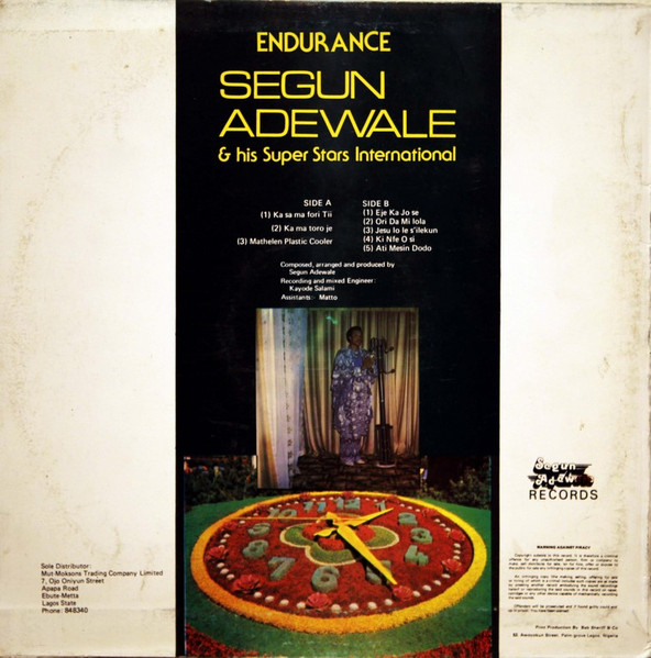 Segun Adewale And His Superstars International - Endurance | Segun Adewale Records (SARPS 3) - 2
