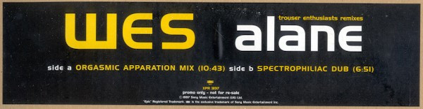 Wes - Alane (Trouser Enthusiasts Remixes) | Epic (XPR 3197) - 3 Wes - Alane (Trouser Enthusiasts Remixes) | Epic (XPR 3197) - 3