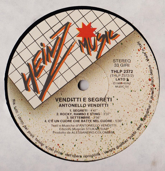 Antonello Venditti - Venditti E Segreti | Heinz Music (THLP 2372) - 3 Antonello Venditti - Venditti E Segreti | Heinz Music (THLP 2372) - 3