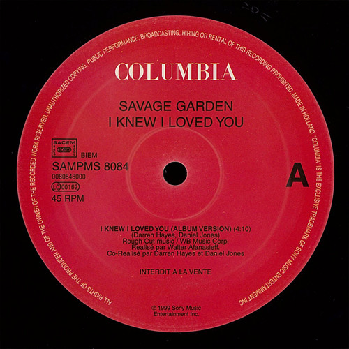 Savage Garden - I Knew I Loved You | Columbia (SAMPMS 8084) - 3