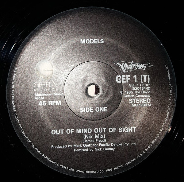 Models - Out Of Mind Out Of Sight | Geffen Records (GEF 1 T) - 3 Models - Out Of Mind Out Of Sight | Geffen Records (GEF 1 T) - 3