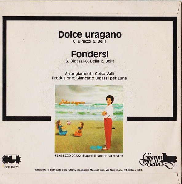 Gianni Bella - Dolce Uragano | CGD (CGD 10273) - 2