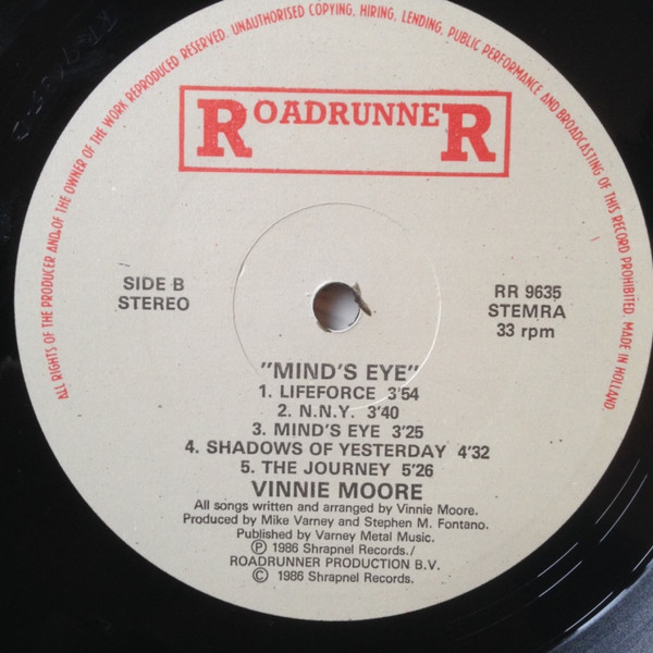 Vinnie Moore - Mind's Eye | Roadrunner Records (RR 9635) - 4