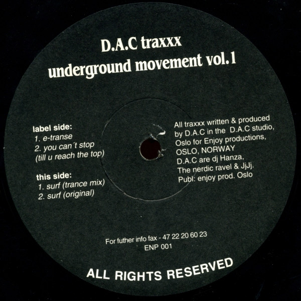 D.A.C - Underground Movement Vol. 1 | Enjoy Productions (ENP 001) - main D.A.C - Underground Movement Vol. 1 | Enjoy Productions (ENP 001) - main